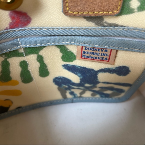 Vintage Dooney & Bourke Hands Print Satchel Crossbody bag Made in USA - Picture 8 of 11